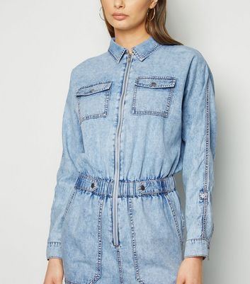 new look denim culotte jumpsuit