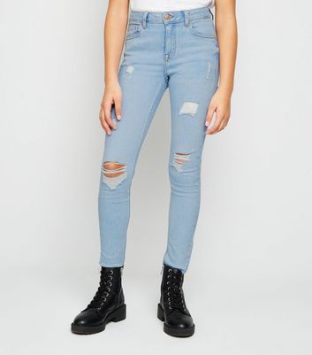 blue ripped jeans new look