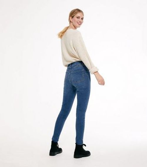 NEW LOOK Blue Mid Rise Lift & Shape Emilee Jeggings New Look for Women