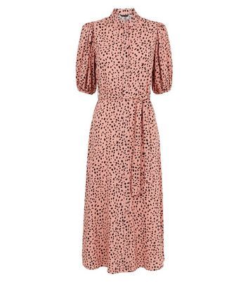 green spot drawstring waist midi shirt dress