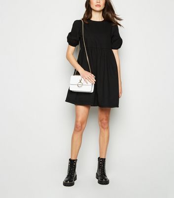 newlook black denim dress