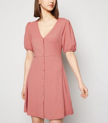 new look button front dress