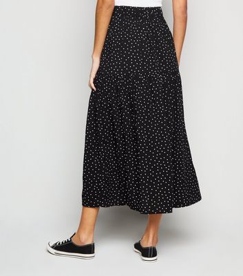 new look spot midi skirt