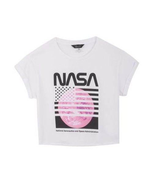 Girls White NASA Flag Logo...