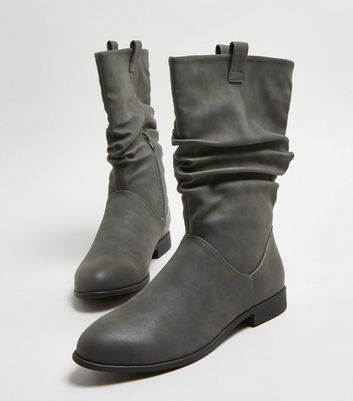 gray slouch boots flat