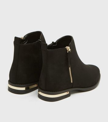 black suedette metal heel ankle boot