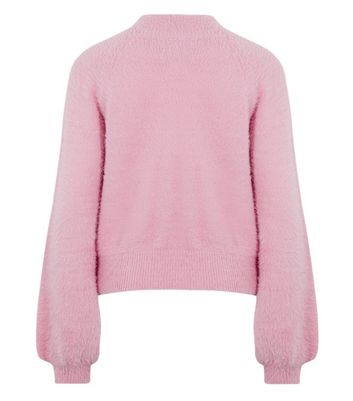 Pink Neon Stripe Fluffy Jumper New Look 