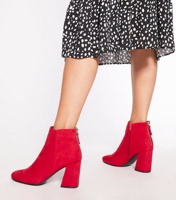 new look heeled square toe ankle boot