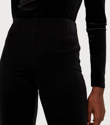 Tall Black Velvet Flared Trousers New 