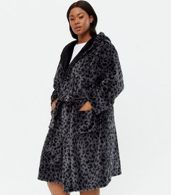 grey leopard dressing gown