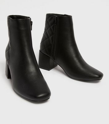black crinkle effect ankle boots