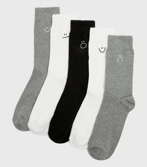 Men's 5 Pack White Black and...