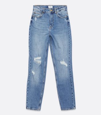Pale Blue Ripped Tori Mom Jeans New 