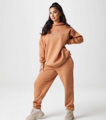 Mink Ribbed Hoodie and Jogger Set New 
