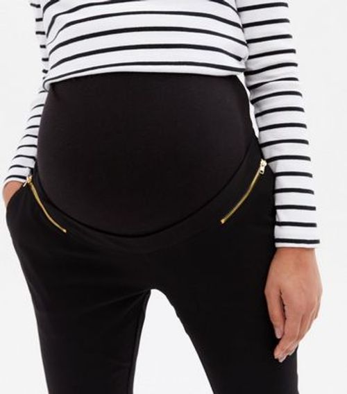 Maternity Black Over Bump Slim Stretch Trousers