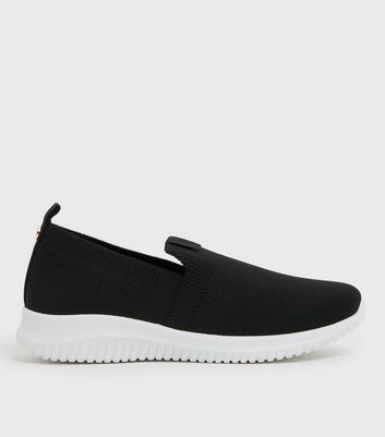 black faux snake slip on trainers
