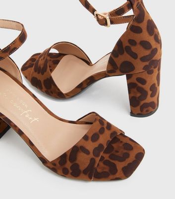 block leopard heels
