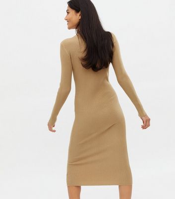 Pink Vanilla Camel Ribbed High Neck 