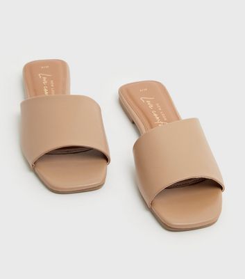 new look tan sliders