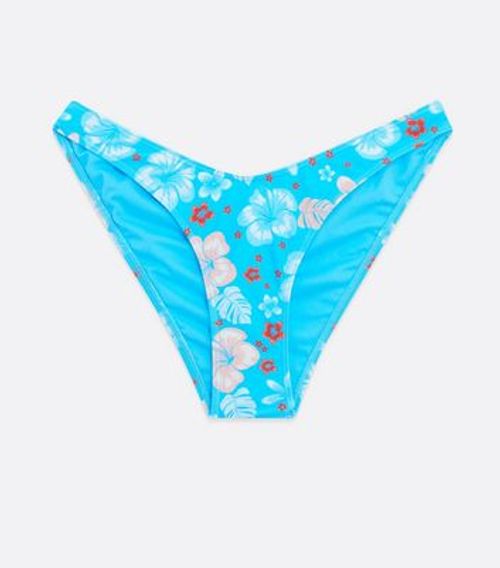 Blue Tropical Floral V Front...