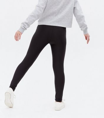 Girls Black Houndstooth Check Leggings 