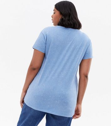 Curves Black Acid Wash Oversized Denim 