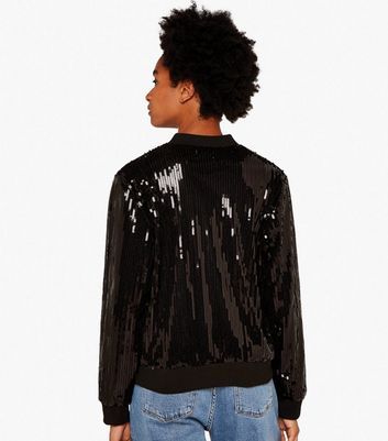 black glitter bomber jacket