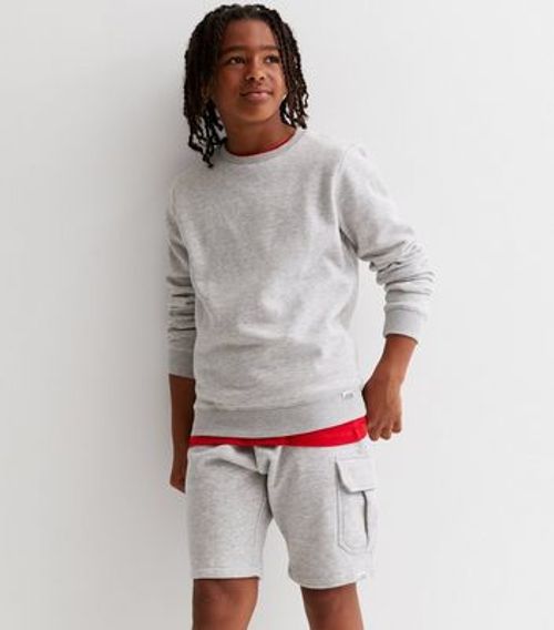 Boys Grey Marl Crew Neck...