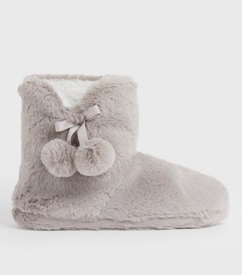 Faux Fur Sloth Boot Slippers 