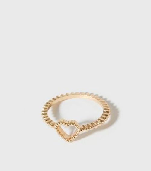 Gold Textured Heart Ring New...