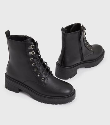 Chunky Lace Up Boots New Look Vegan 