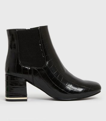 New look black croc on sale boots