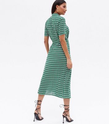 Cameo Rose Green Geometric Midi Wrap 