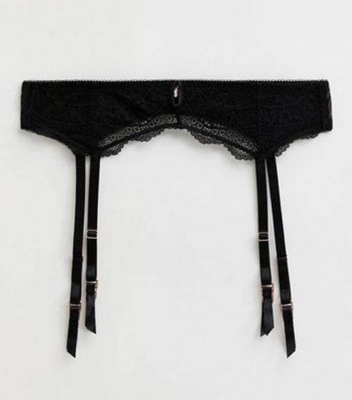 Black Lace Diamanté Suspender...