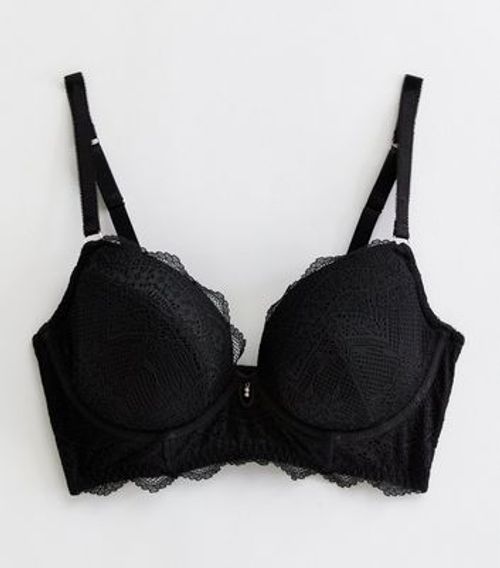 Black Zebra Lace Push Up Bra