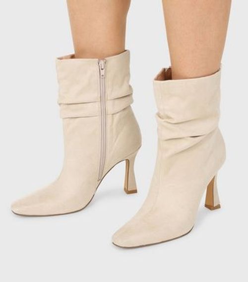 Wide Fit Cream Flared Heel Ankle Boots New Look | Compare | Union Square  Aberdeen Shopping Centre