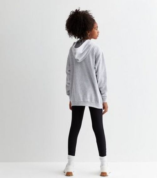 Girls Grey Zip Up Longline...