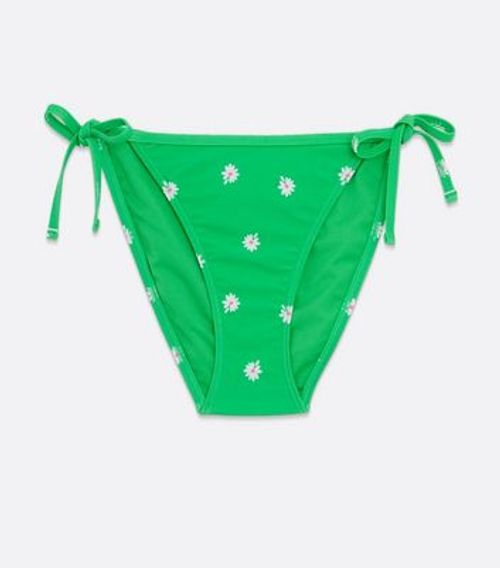 Green Daisy Tie Side Bikini...