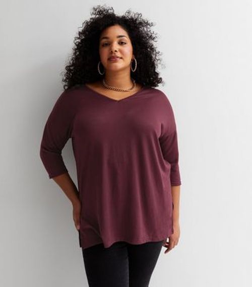 Curves Burgundy Fine Knit...