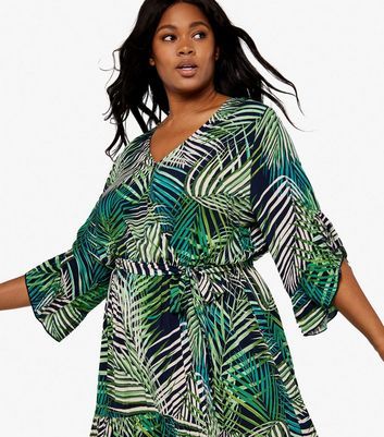 Ax paris curve store tropical wrap dress
