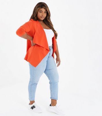 QUIZ Curves Bright Orange Ruched 