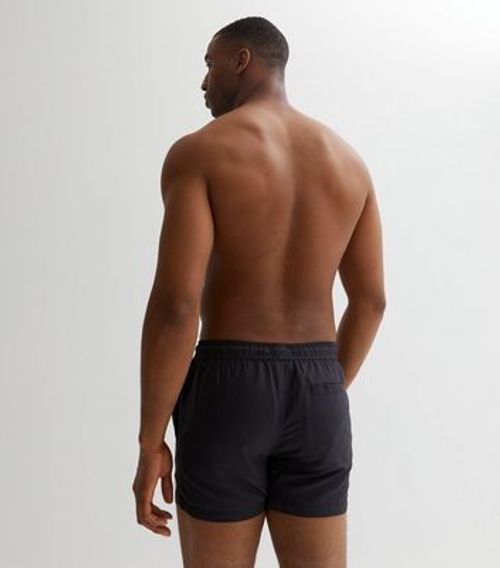 Men's Black Drawstring Swim...