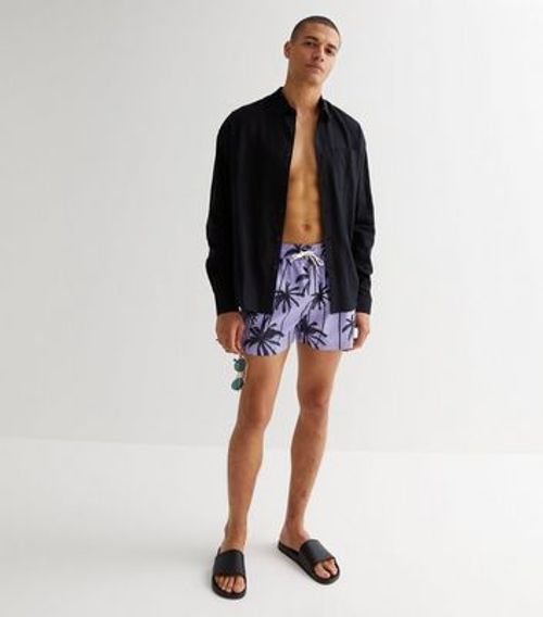 Men's Lilac Palm Tree Swim...