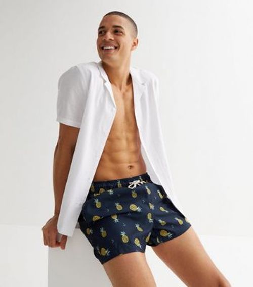 Men's Navy Pineapple Swim...