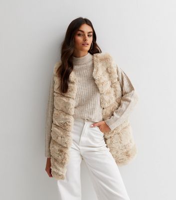 Black Pelted Faux Fur Gilet New Look Compare Trinity Leeds