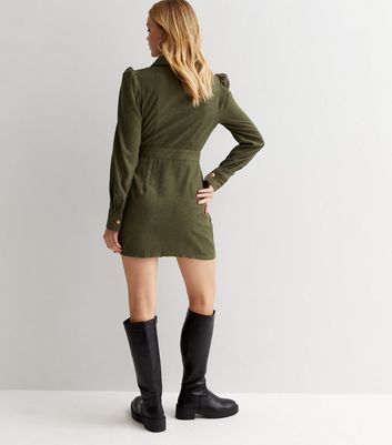 New look cord shirt dress cheap