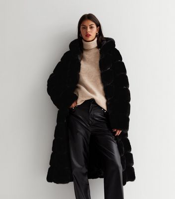 Gini London Black Faux Fur Hooded Jacket New Look 48.00 The