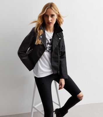 New look black biker clearance jacket