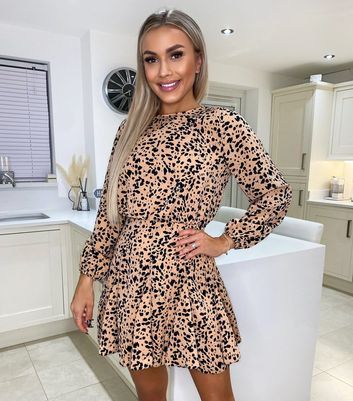 AX Paris Black Spot Puff Sleeve Mini 