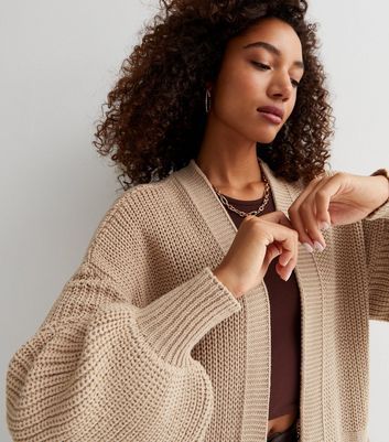 Stone Knit Longline Cardigan New Look 